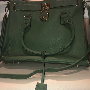 Trendy unique green bag